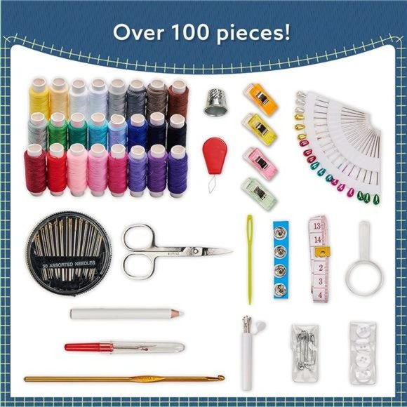 106 Pcs Sewing Kit Supplies Portable Travel Emergencies Threads Needles Scissors - Picture 3 of 3